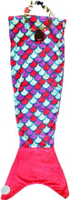 Load image into Gallery viewer, mermaid-tail-cozy-plush-blanket-throw-with-flower-crown-wired-head-band.jpg