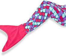 Load image into Gallery viewer, mermaid-tail-cozy-plush-blanket-throw-with-flower-crown-wired-head-band.jpg