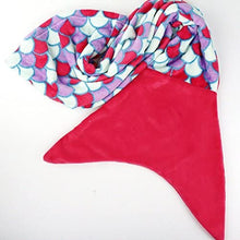 Load image into Gallery viewer, mermaid-tail-cozy-plush-blanket-throw-with-flower-crown-wired-head-band.jpg