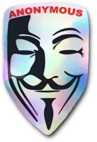 V for Vendetta Holographic Vinyl Sticker and 1 Anonymous Postcard - 2 PC Bundle - OMG Closet