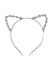 Load image into Gallery viewer, Rhinestone Headband Cat Ears and Cat Choker - Cute Accessories - 2 PC Bundle - OMG Closet
