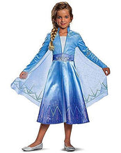 Load image into Gallery viewer, Frozen 2 - Elsa Costume Deluxe and 5 Stickers - 2 PC Bundle - OMG Closet
