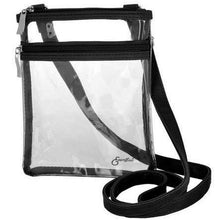 Load image into Gallery viewer, Clear Cross Body Handbag for Stadium Events | Sticker Phone Holder - 2 PC Bundle - OMG Closet
