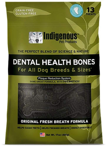 Indigenous Pet Dog Treat -Dental Health Bones Helps Clean Teeth & Freshen Breath -2 PC Bundle - OMG Closet