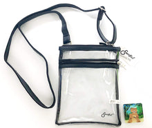 Load image into Gallery viewer, Clear Cross Body Handbag for Stadium Events | Sticker Phone Holder - 2 PC Bundle(Black) - OMG Closet
