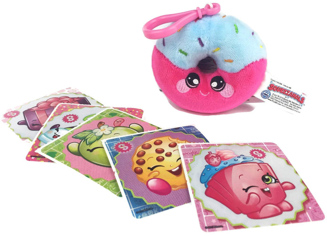 Squeezamals - David Donut Scented Plush 2.5” Clip-On and 5 Stickers-2PC Bundle - OMG Closet