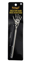 Load image into Gallery viewer, Expandable Skeleton Hand Back Scratcher and 3 Assorted Halloween Stickers - OMG Closet
