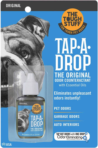 The Tough Stuff Tap-A-Drop Eliminator Odor Remover Eliminator with Essential Oils & 5 Assorted Pet Stickers - 2 PC Bundle - OMG Closet