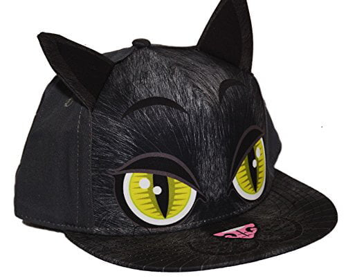 Cat Hat with Ears - Black and Dark Grey- Adult- One Size Fits Most - [OMG Closet]